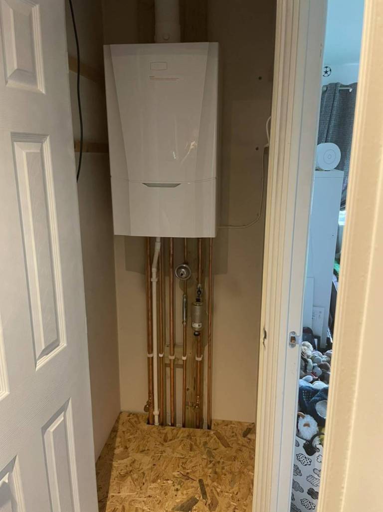 Airing cupboard boiler install